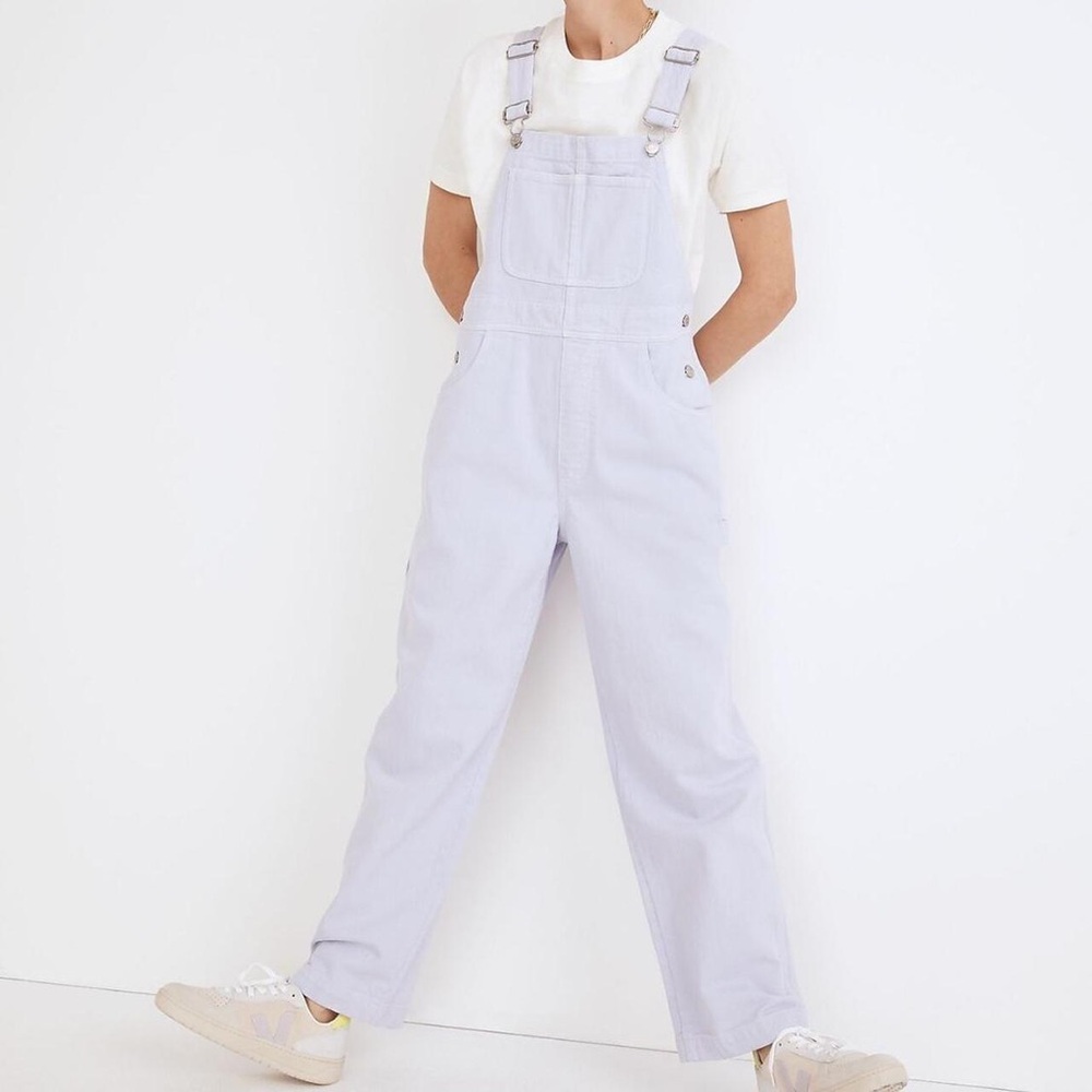 Madewell Denim Oversized Carpenter Overalls Garment Dyed